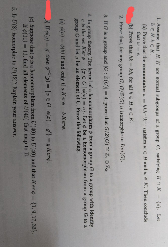 Solved 1 Assume That Hk Are Normal Subgroups Of A Group Chegg Com