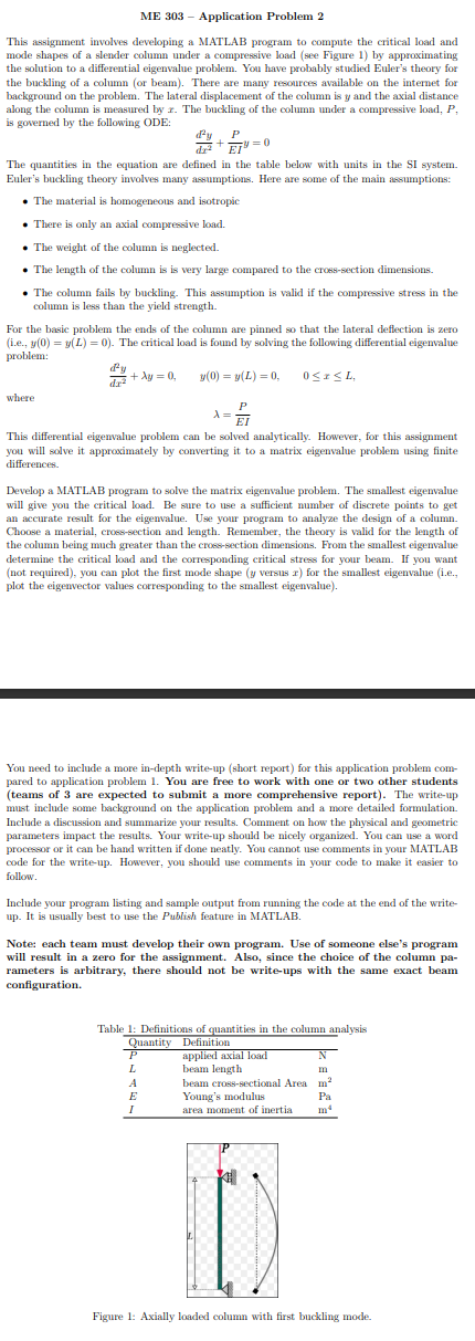 Solved ME 303 - Application Problem 2 This agsignment | Chegg.com