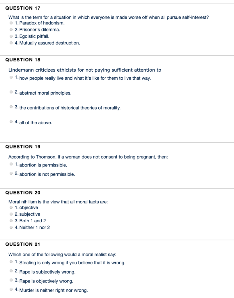 Solved QUESTION 17 What Is The Term For A Situation In Which Chegg