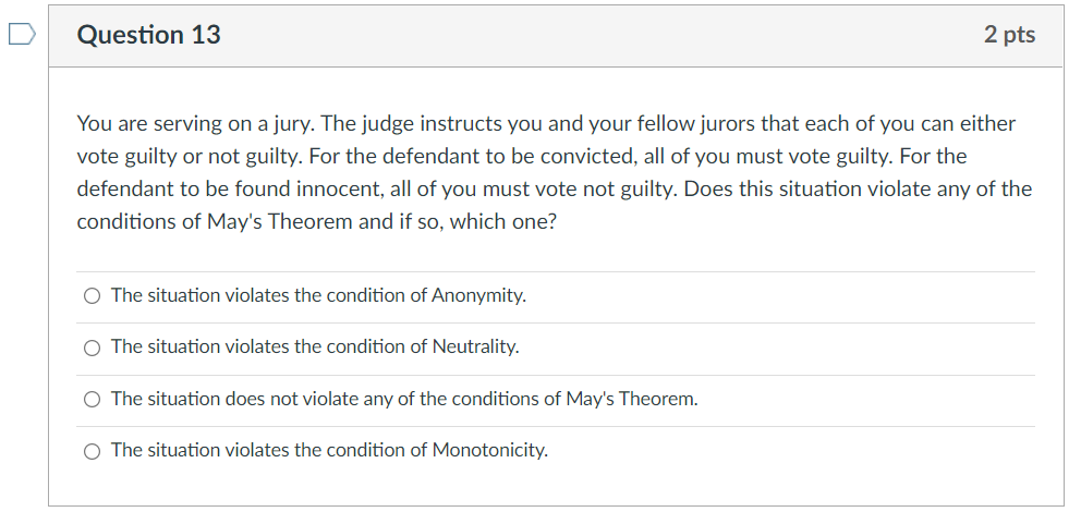 Solved Question 13 2 Pts You Are Serving On A Jury. The | Chegg.com