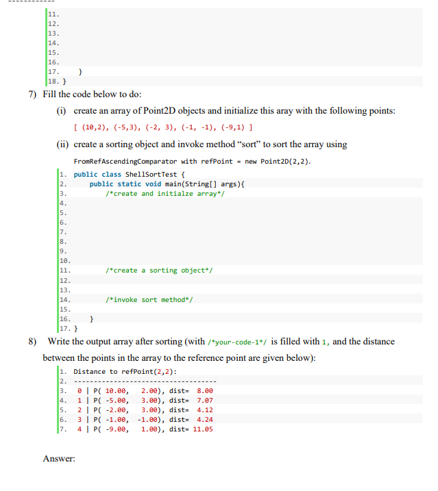 II. [25 points Shell Sort is given the following: 1. | Chegg.com