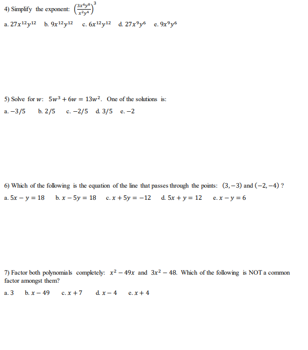 Solved 3 Xy 3 4 Simplify The Exponent A 27x12y12 B 9 Chegg Com