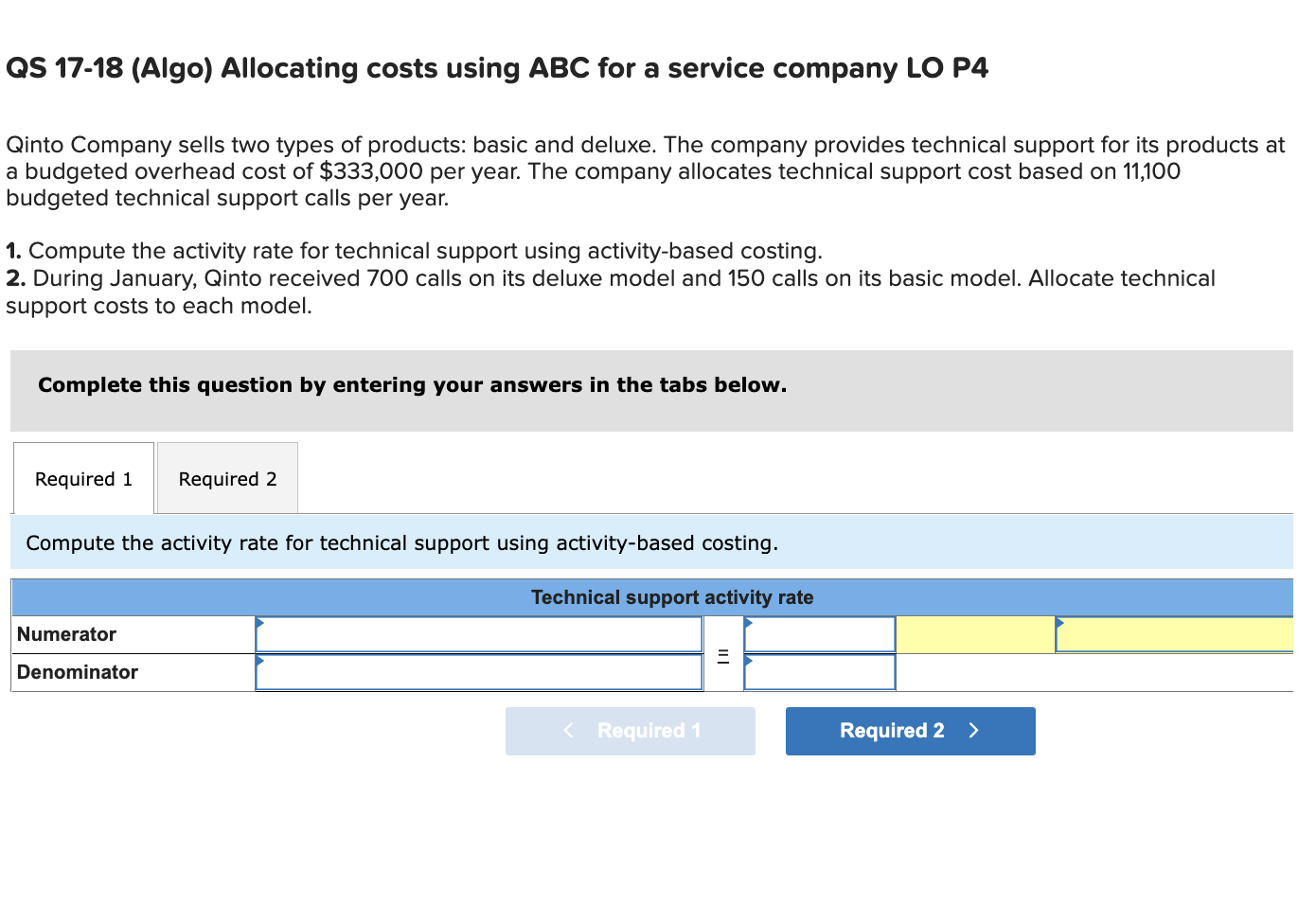 Solved QS 17-18 (Algo) Allocating costs using ABC for a | Chegg.com