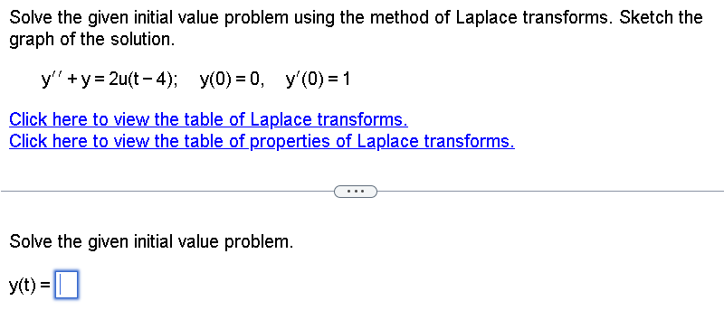 Solved Solve The Given Initial Value Problem Using The | Chegg.com