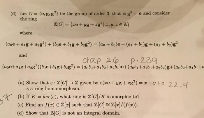 6 Let G E G Gº Be The Group Of Order 3 That Chegg Com