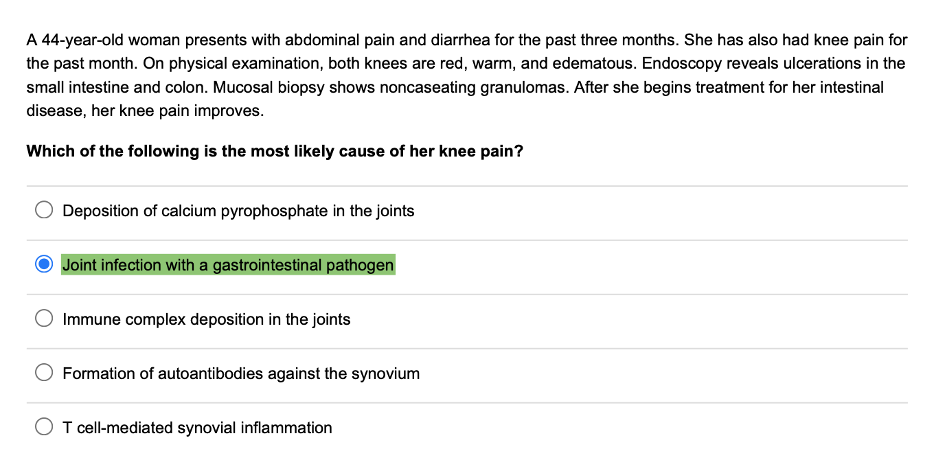 Solved A 44-year-old woman presents with abdominal pain and | Chegg.com