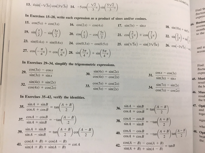 Solved 13 4sin var cos 3V3x 5cos 3x Sin 3 x 14 In Chegg