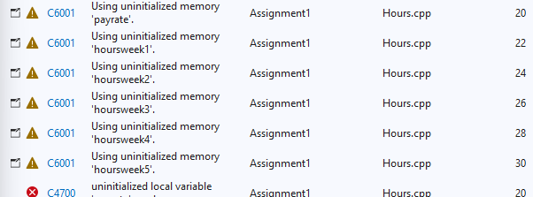 Solved I am getting the following errors from my code. | Chegg.com