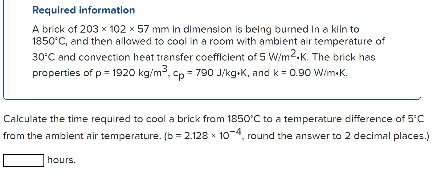 Solved Required information A brick of 203 * 102 x 57 mm in | Chegg.com