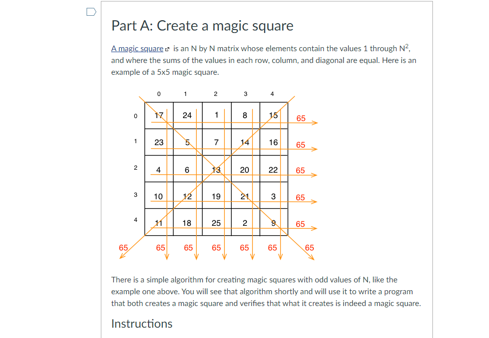 solved-part-a-create-a-magic-square-a-magic-squaree-is-an-n-chegg