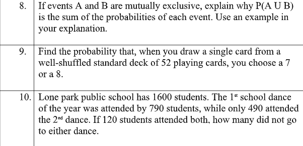Solved If events A and B are mutually exclusive, explain why | Chegg.com