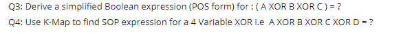 Q3: Derive a simplified Boolean expression (POS form) | Chegg.com