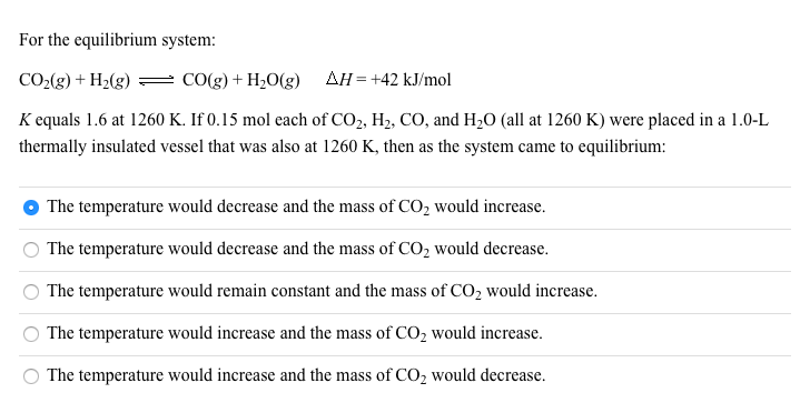 Solved The following questions refer to the reaction shown | Chegg.com