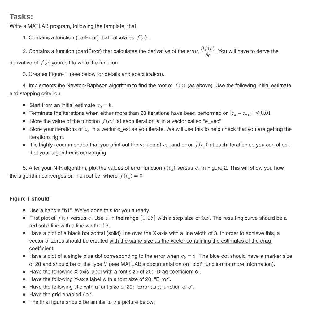 Solved Please complete the Matlab code given: complete the | Chegg.com