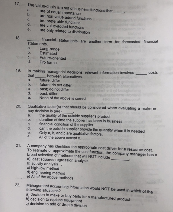Solved There are 15 multiple-choice questions and each is | Chegg.com