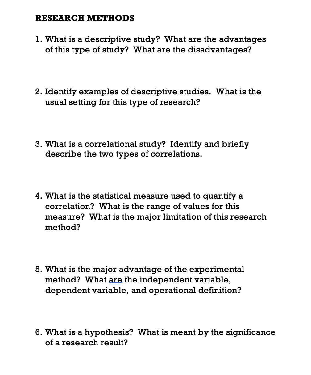 types of descriptive research questions