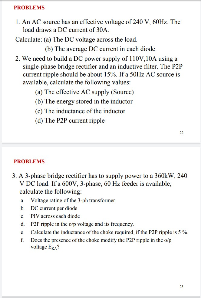 Solved PROBLEMS 1. An AC source has an effective voltage of | Chegg.com