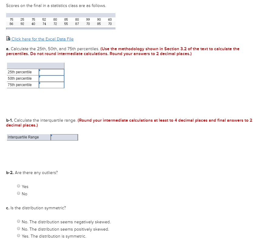 Solved Scores on the final in a statistics class are as | Chegg.com
