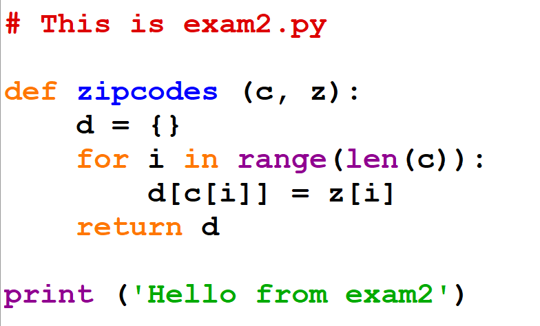 Solved # This is exam3.py import exam2 print ('Hello from | Chegg.com