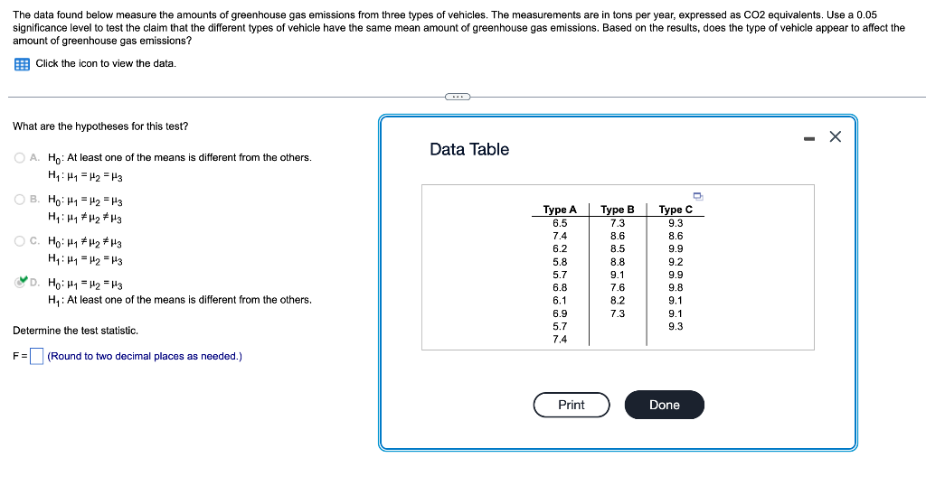 Solved The data found below measure the amounts of | Chegg.com