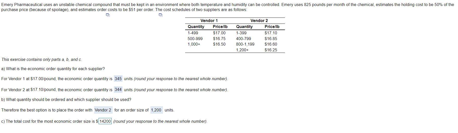 Solved Emery Pharmaceutical uses an unstable chemical | Chegg.com