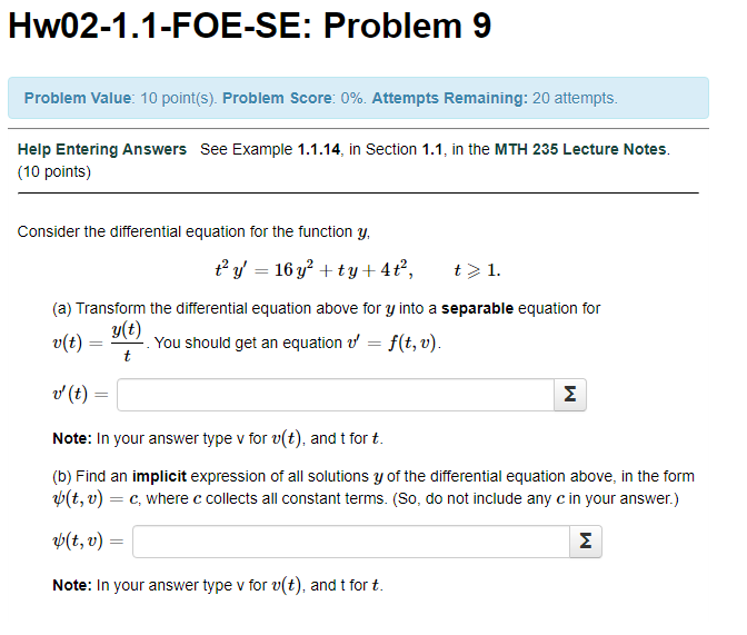 Solved Help Entering Answers See Example 1.1.14, in Section | Chegg.com