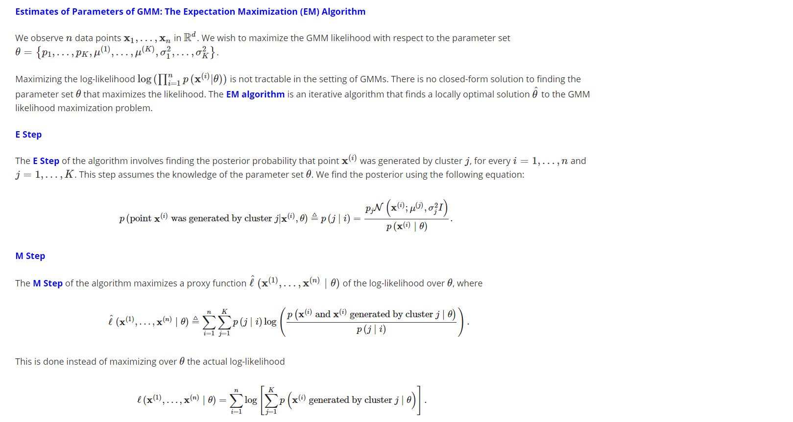 Estimates Of Parameters Of Gmm The Expectation Ma Chegg Com