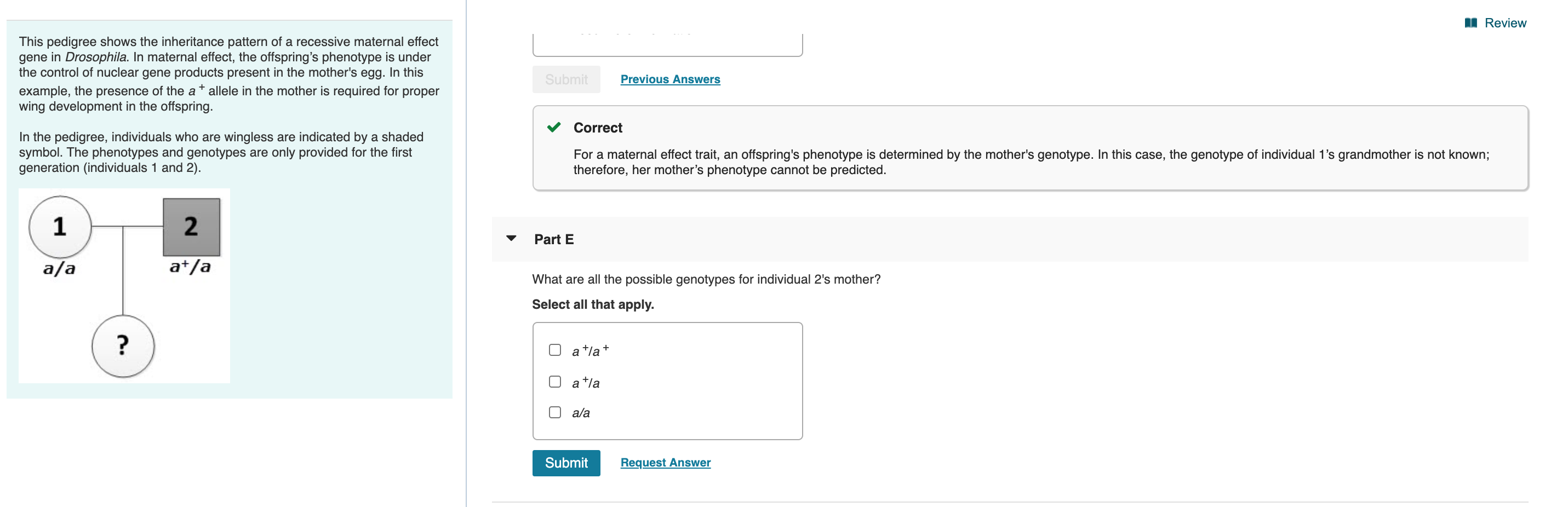 Solved Review This Pedigree Shows The Inheritance Pattern Of Chegg