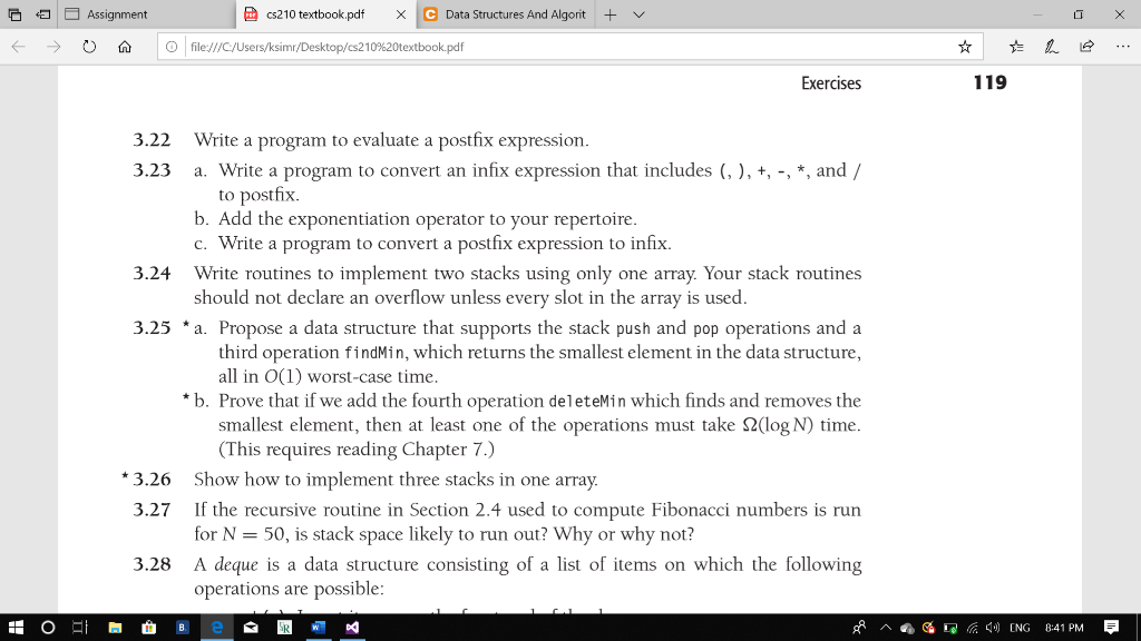 Solved Cs210 Textbook.pdf X C Data Structures And Algorit + | Chegg.com