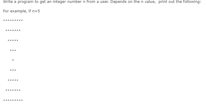 Solved Write a program to get an integer number n from a | Chegg.com
