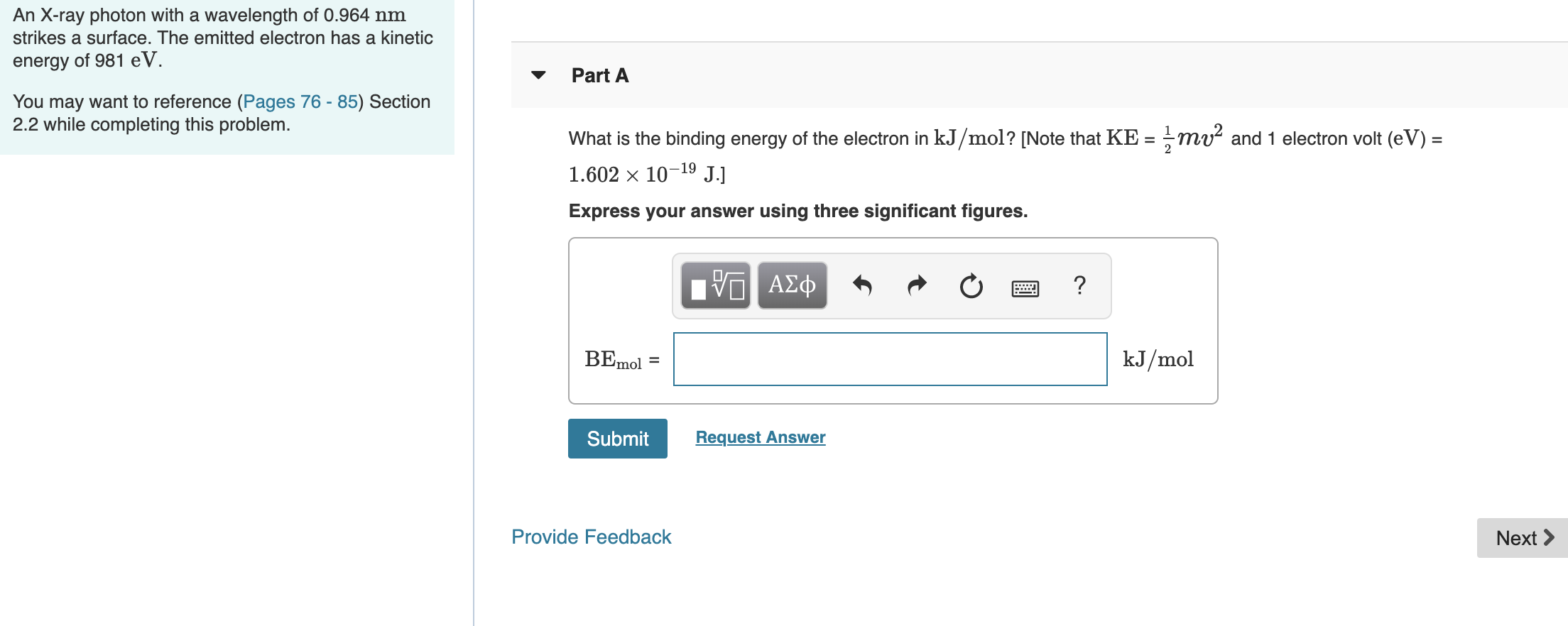Solved An X ray Photon With A Wavelength Of 0 964 Nm Strikes Chegg