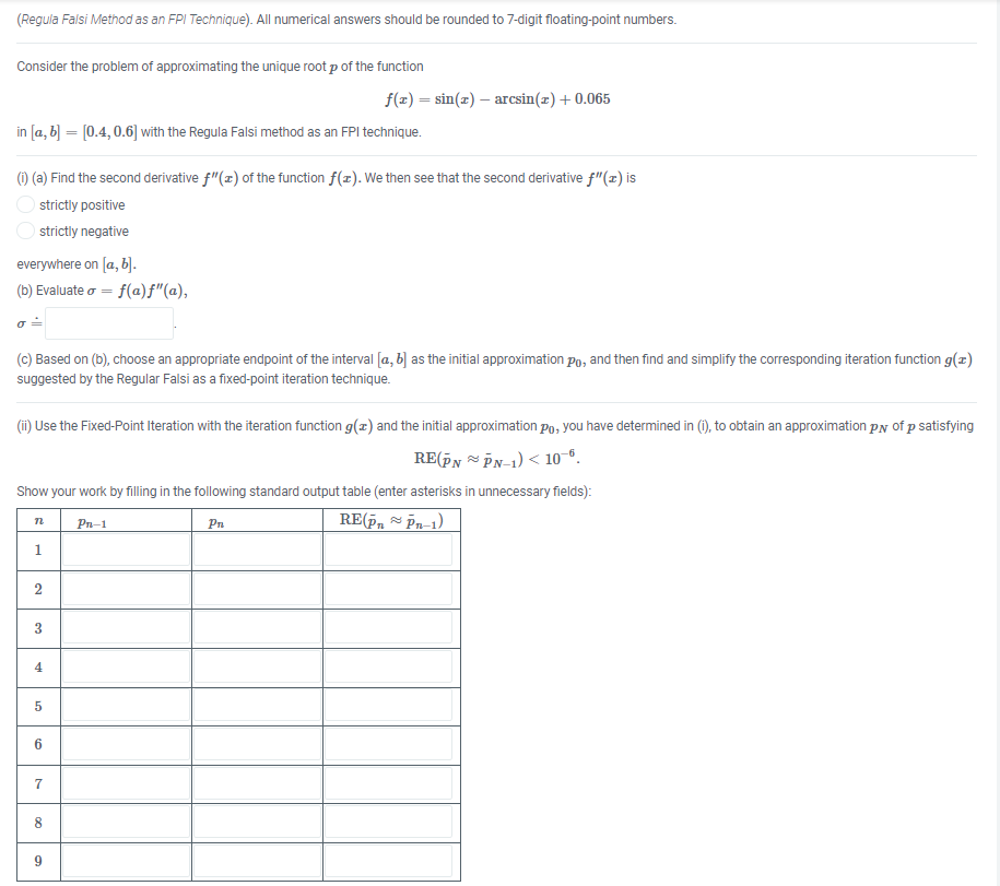 Solved (Regula Falsi Method as an FPI Technique). All | Chegg.com