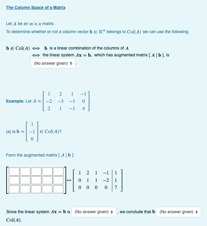 Solved The Column Space of a Matrix Let A be an m X n Chegg