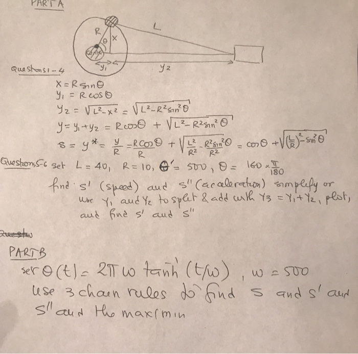 Solved Displacement Piston Piston Rod Journal Rotation of