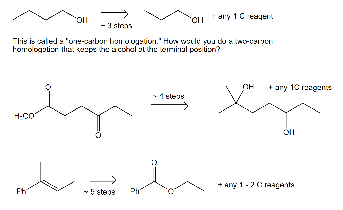 Solved OH ОН + any 1 C reagent ~ 3 steps This is called a | Chegg.com