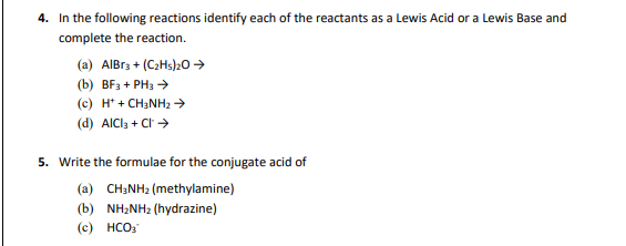 Solved 4. In the following reactions identify each of the Chegg