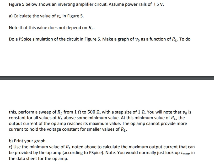 Solved Figure 5 below shows an inverting amplifier circuit. | Chegg.com