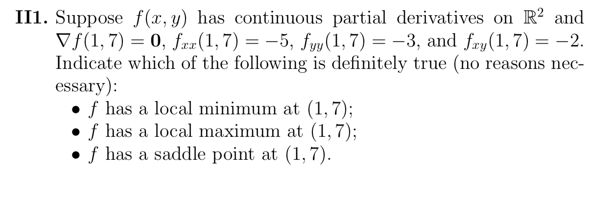 Solved II1. Suppose f(x, y) has continuous partial | Chegg.com