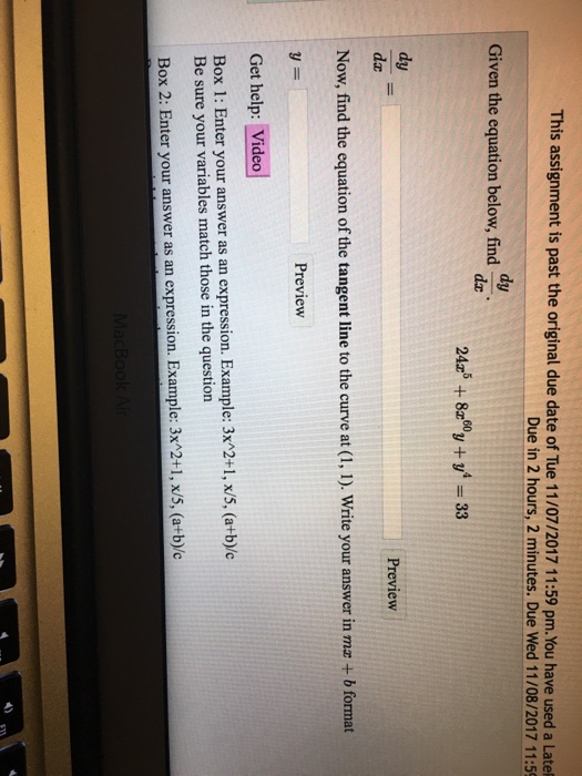 Solved This assignment is past the original due date of Tue | Chegg.com