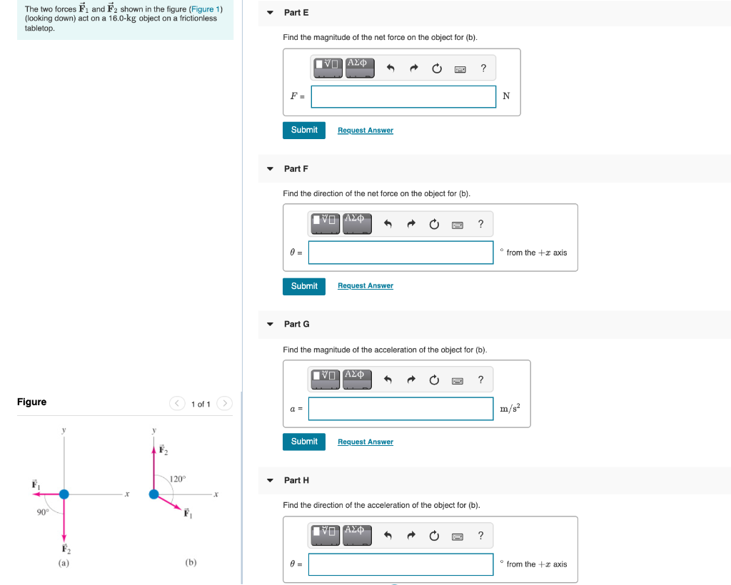 Solved The Two Forces Fi And Fshown In The Figure (Figure 1) | Chegg.com