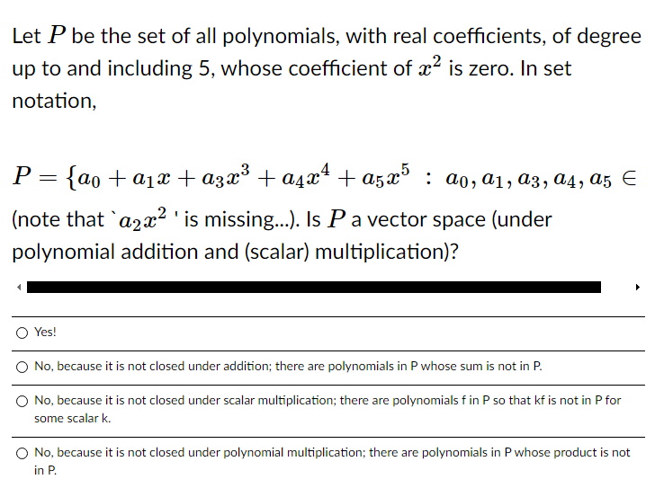 Solved Let P be the set of all polynomials, with real | Chegg.com