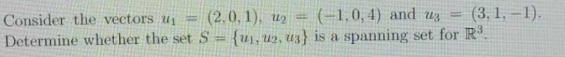 Solved Consider the vectors \\( u_{1}=(2,0,1), | Chegg.com