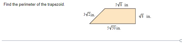 Solved Find the perimeter of the trapezoid. | Chegg.com