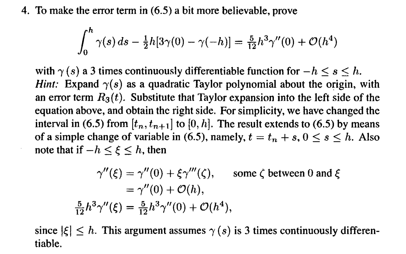 Solved 4. To make the error term in (6.5) a bit more | Chegg.com