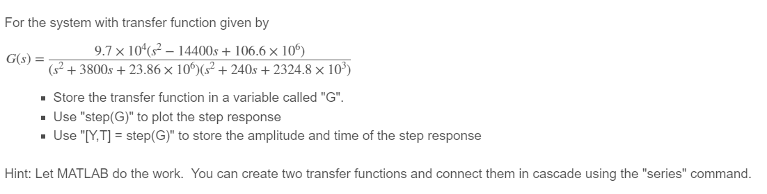 Solved For the system with transfer function given by | Chegg.com
