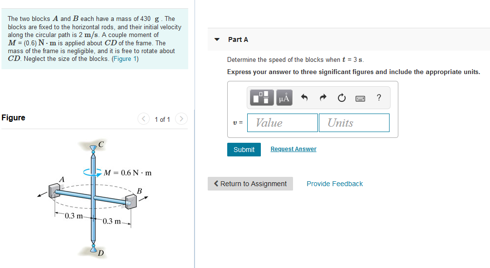 Solved The Two Blocks A And B Each Have A Mass Of 430 G. The | Chegg.com