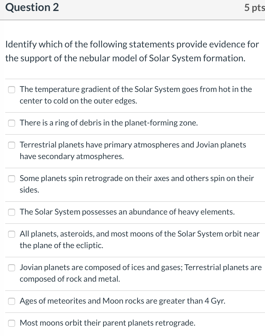 Solved Question 2 5 Pts Identify Which Of The Following S