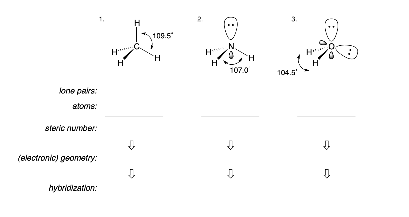 Solved 1. 2. lone pairs: atoms: steric number: 乃 | Chegg.com