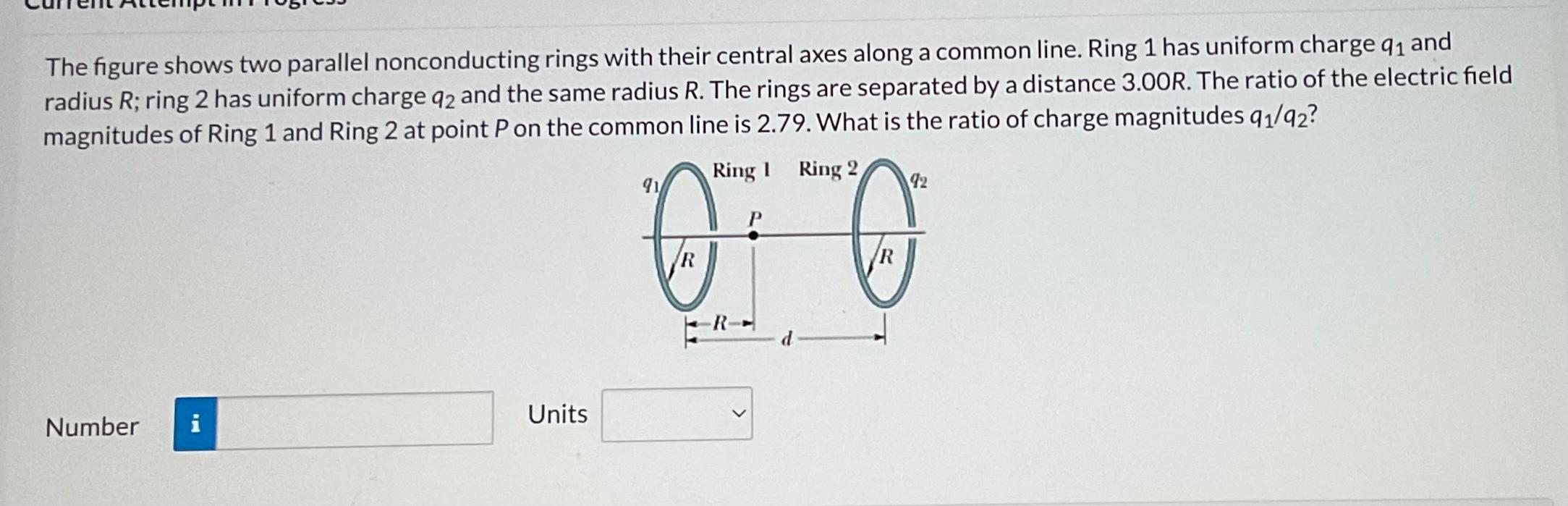 Solved The figure shows two parallel nonconducting rings | Chegg.com