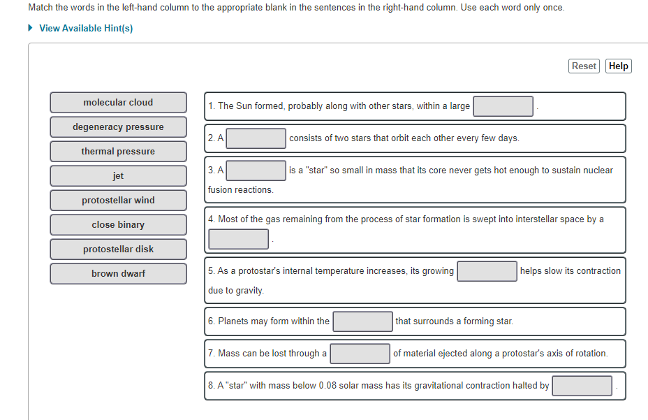 Solved Match The Words In The Left hand Column To The Chegg